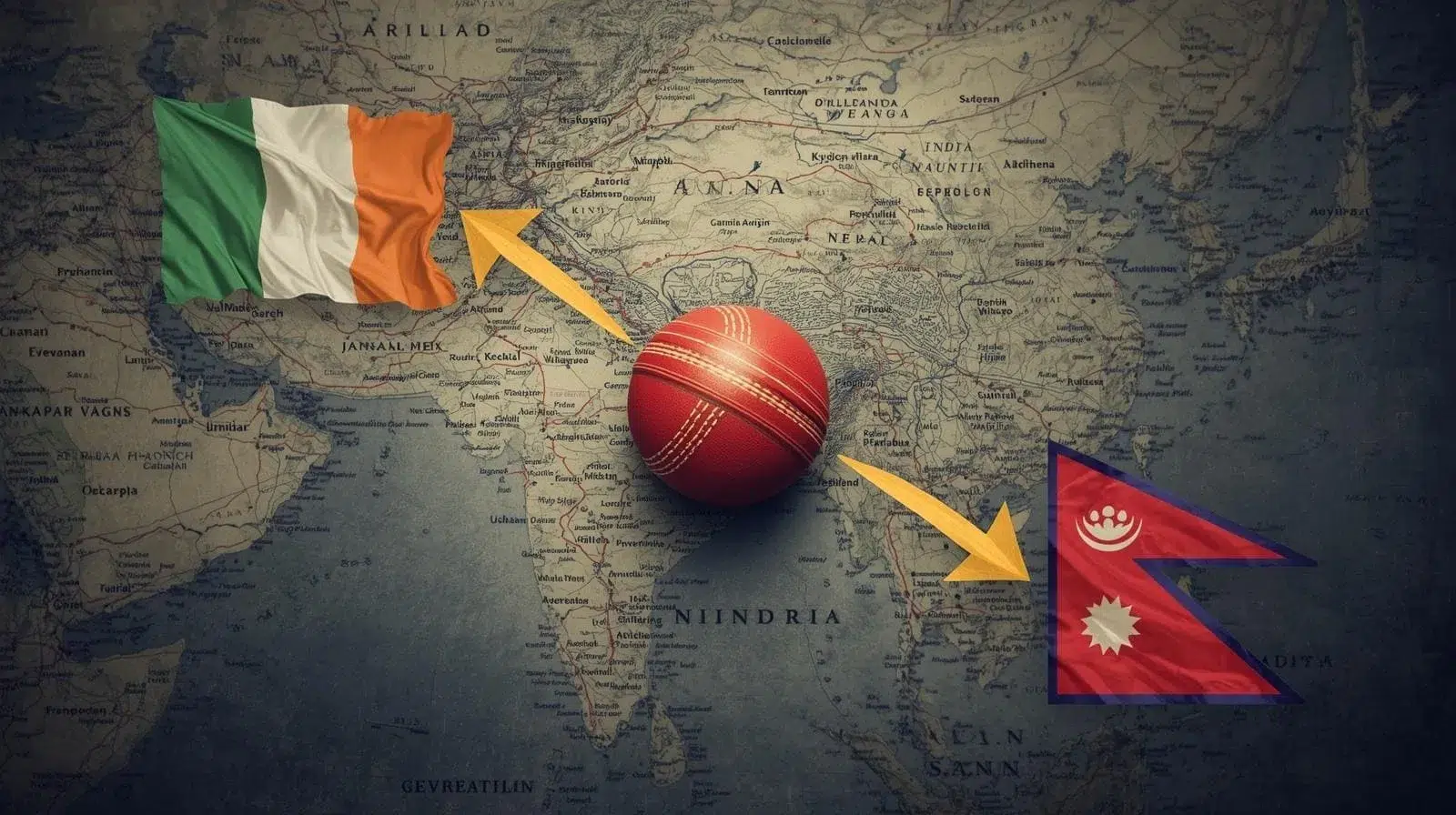 Map or globe showing cricket nations affected by reduced funding from India's broadcast crisis.